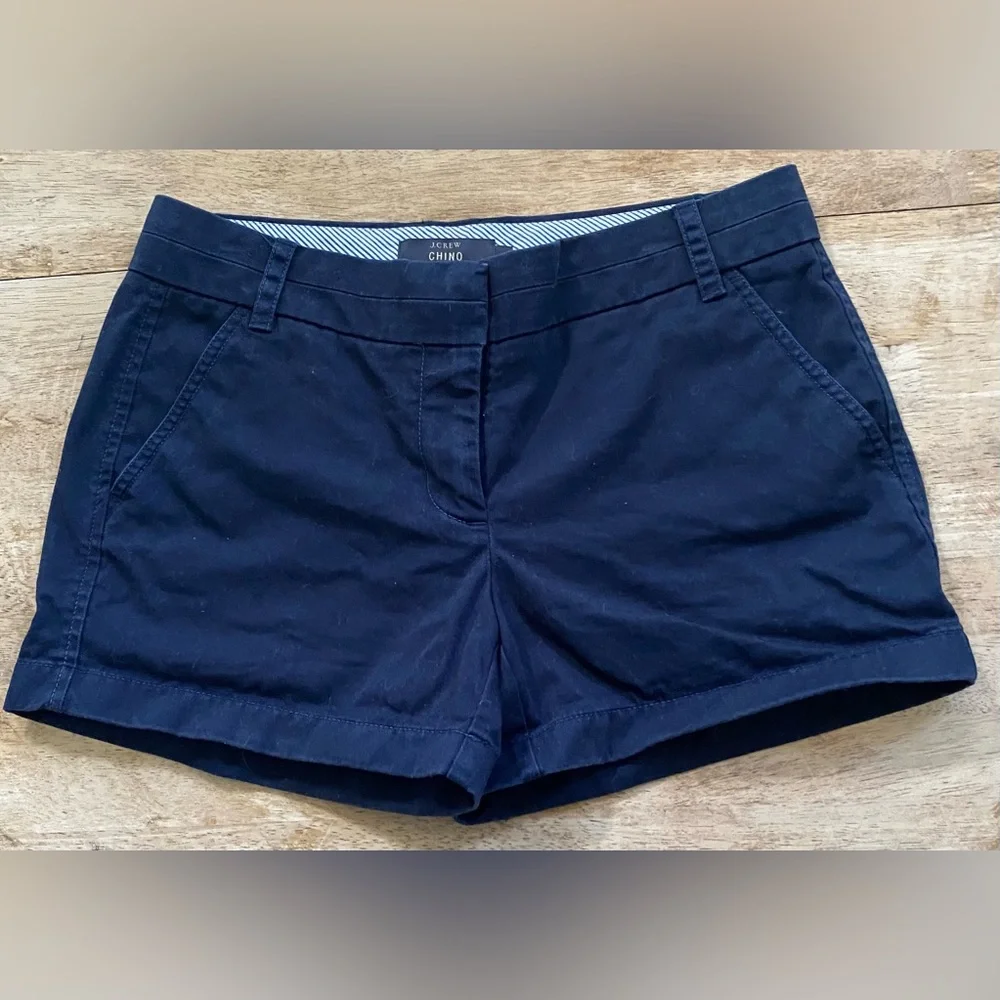 J‎ Crew Women’s Sz 4 4” Navy Chino Shorts